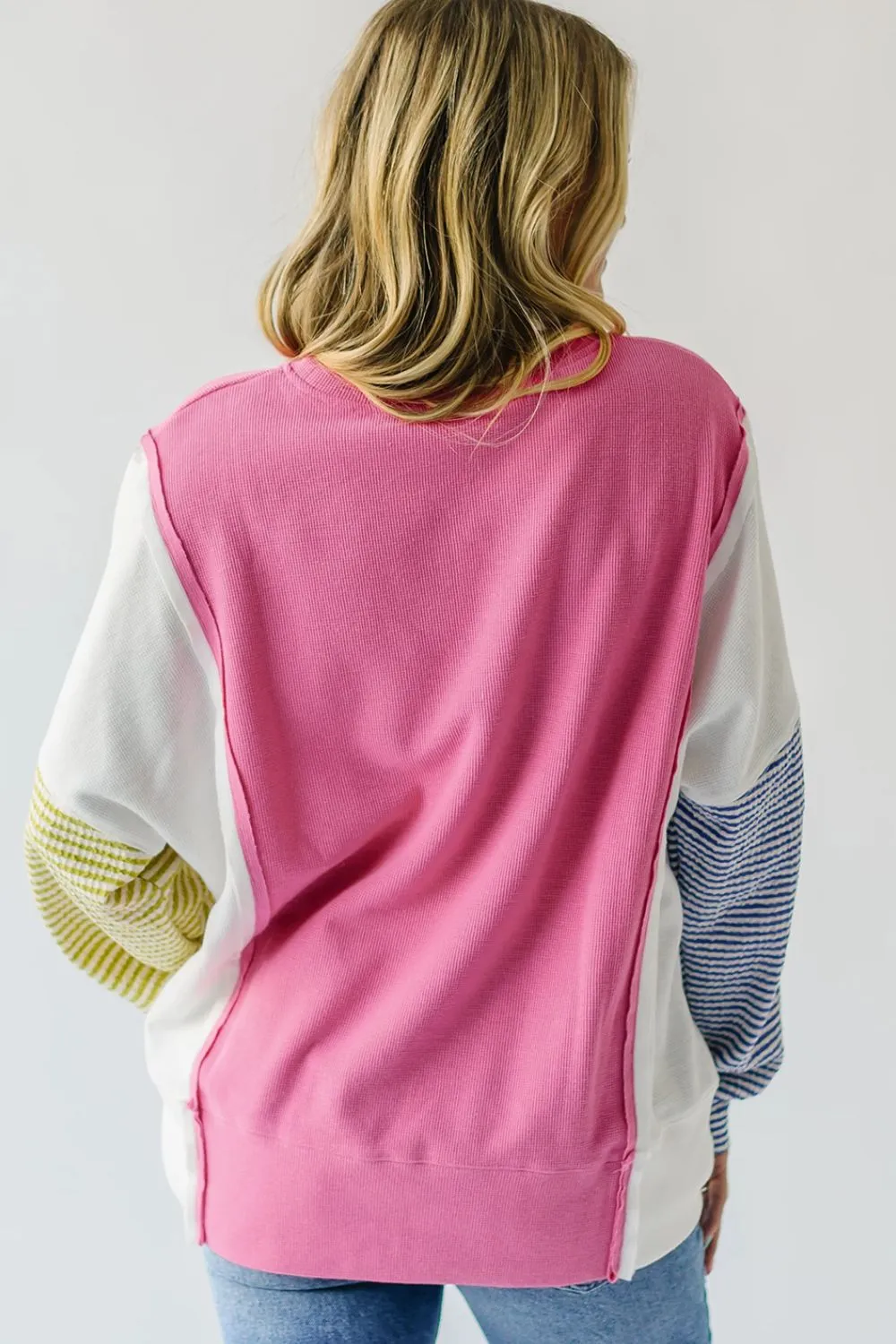 Exposed Seam Contrast Long Sleeve Sweatshirt, image 11