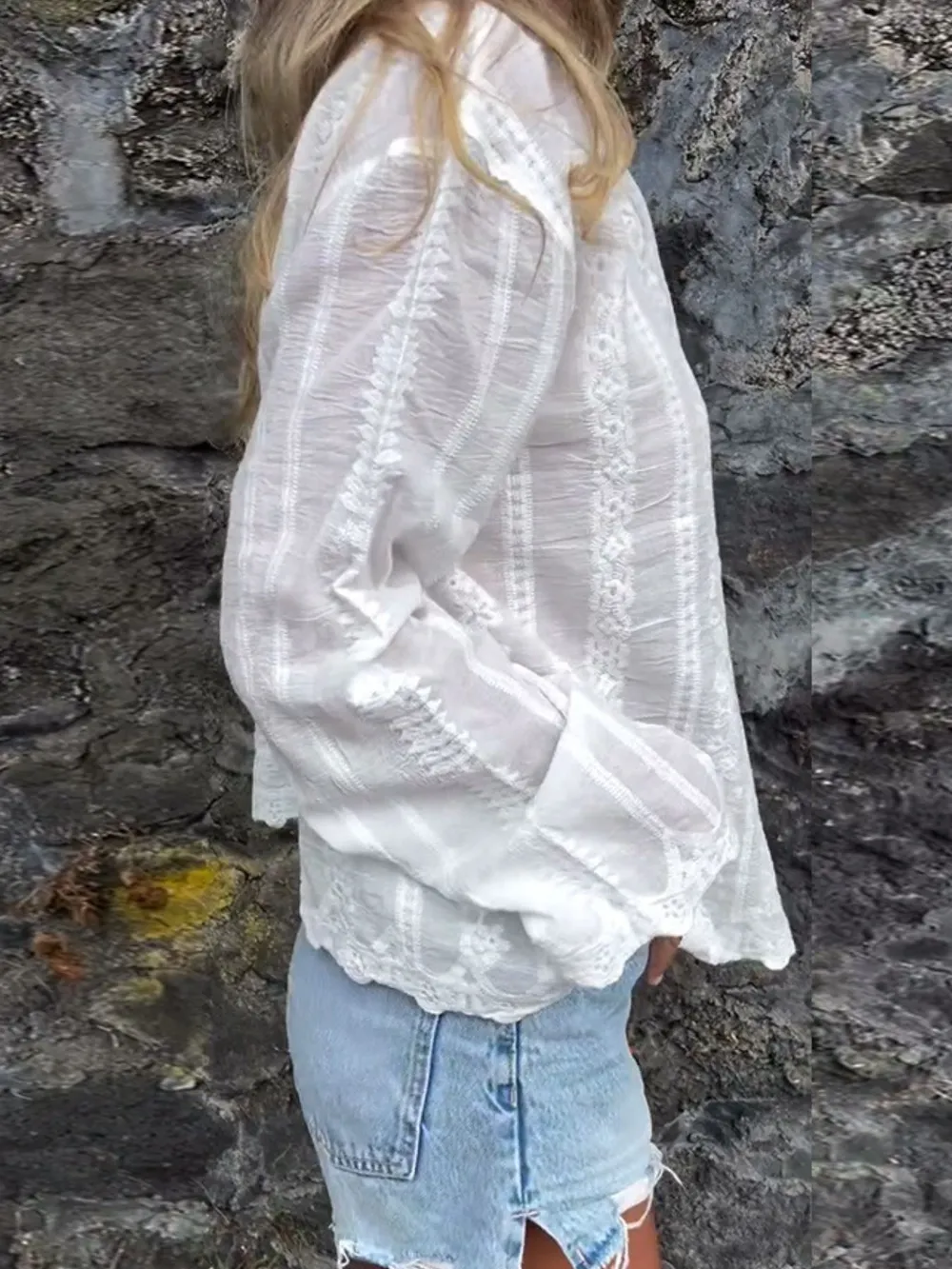 Floral Embroidered Button Down Shirt, image 5