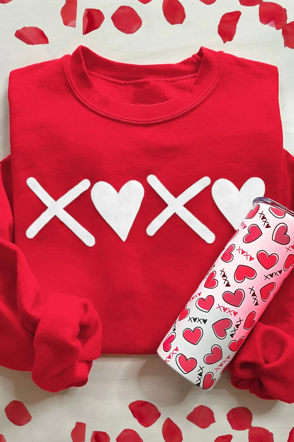 Valentine’s Day XOXO Round Neck Drop Shoulder Sweatshirt, image 8