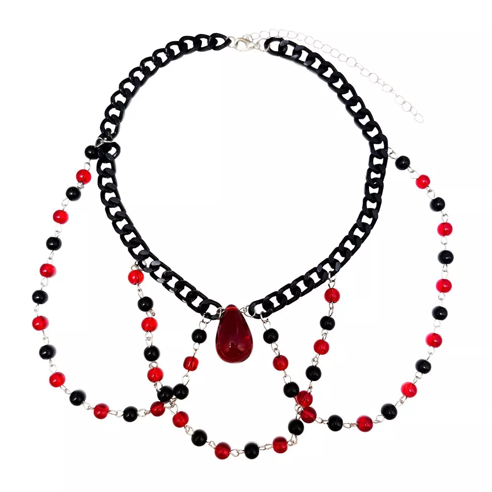 Gothic Vampire Beaded Teardrop Necklace, image 5