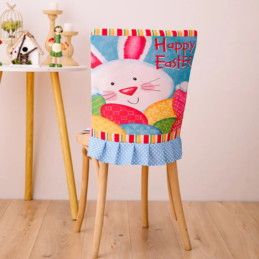 Easter Polka Dot Pleated Hem Chair Cover, image 4
