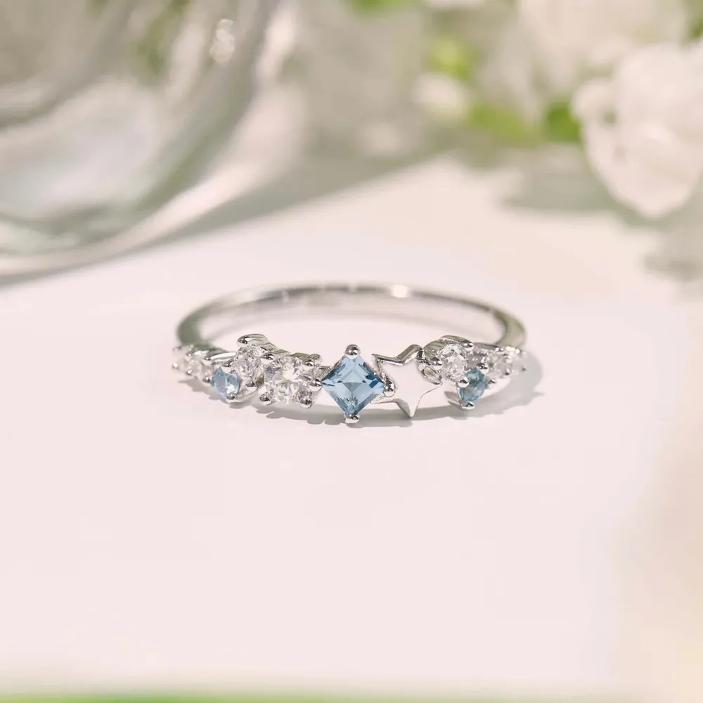 Star Inlaid Zircon Ring, image 2