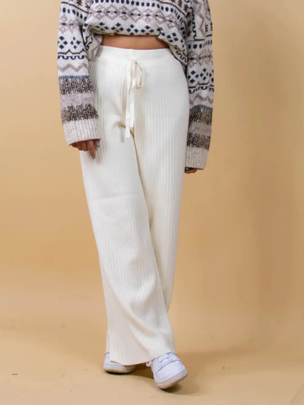 Ribbed Wide Leg Sweater Pants, image 5