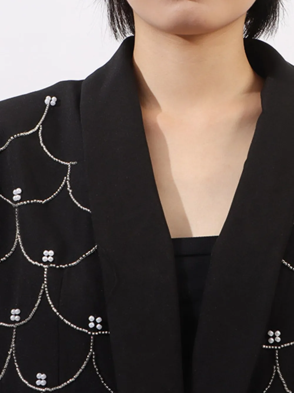 Pearl Detail Long Sleeve Blazer, image 8