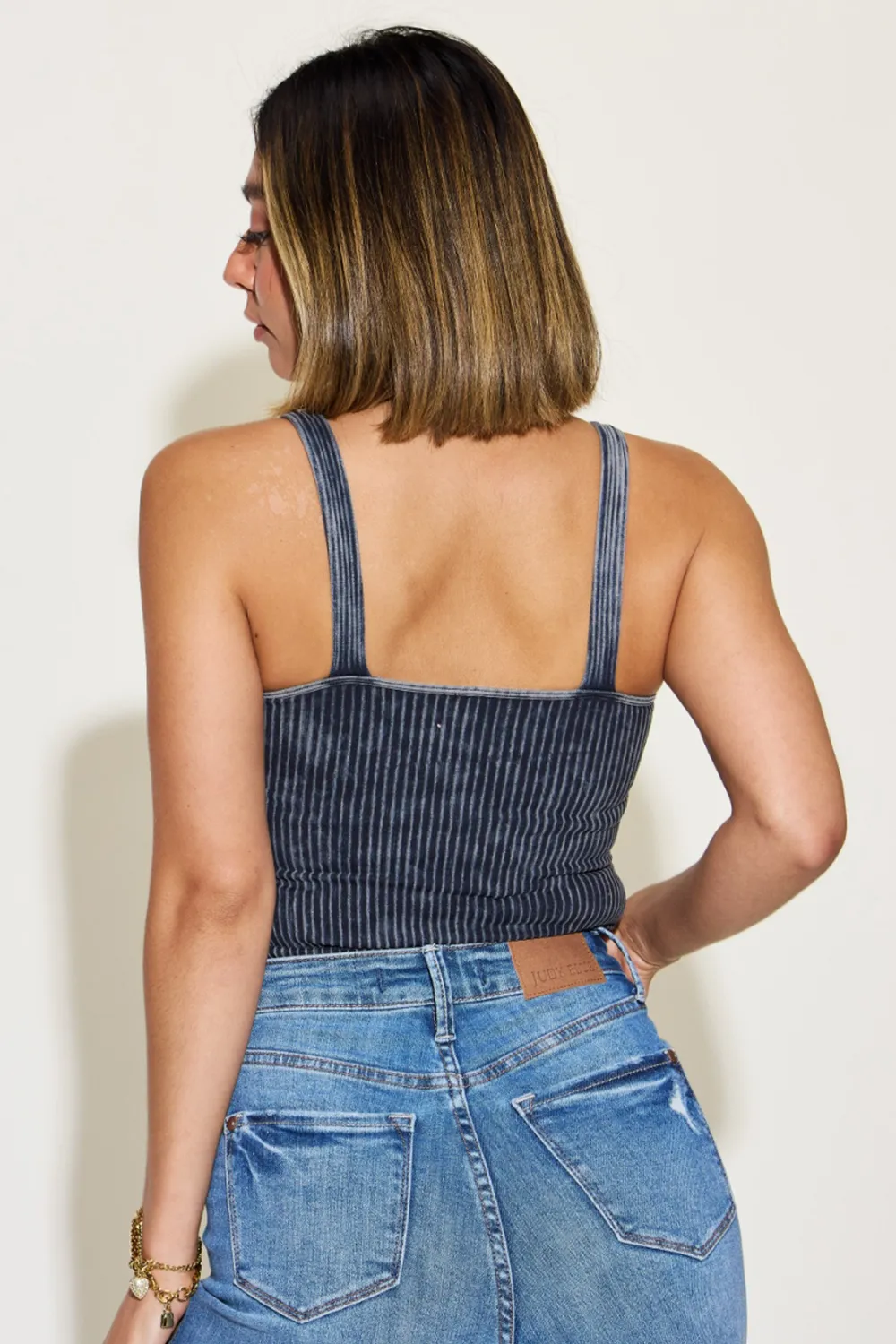 Ribbed Washed Square Neck Tank, image 2