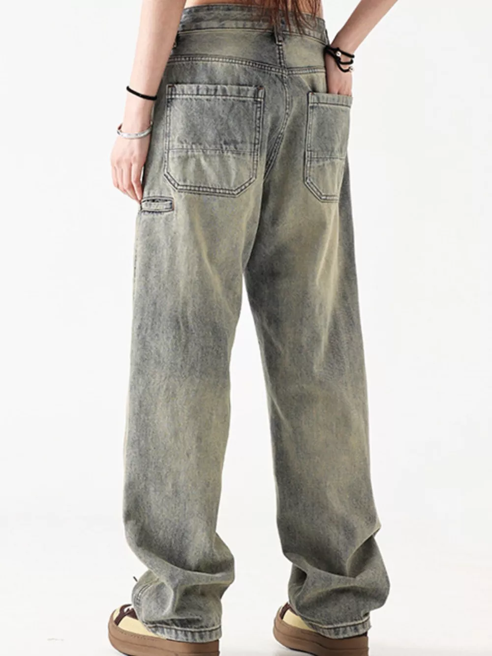 Men's Vintage Wash Loose Fit Jeans, image 5