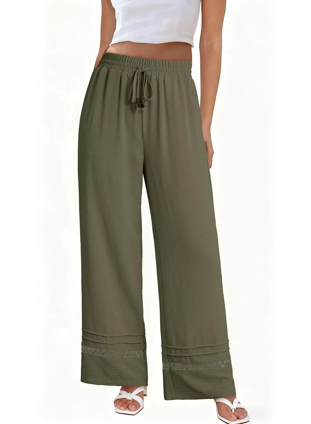Casual Wide Leg Drawstring Pants, image 13