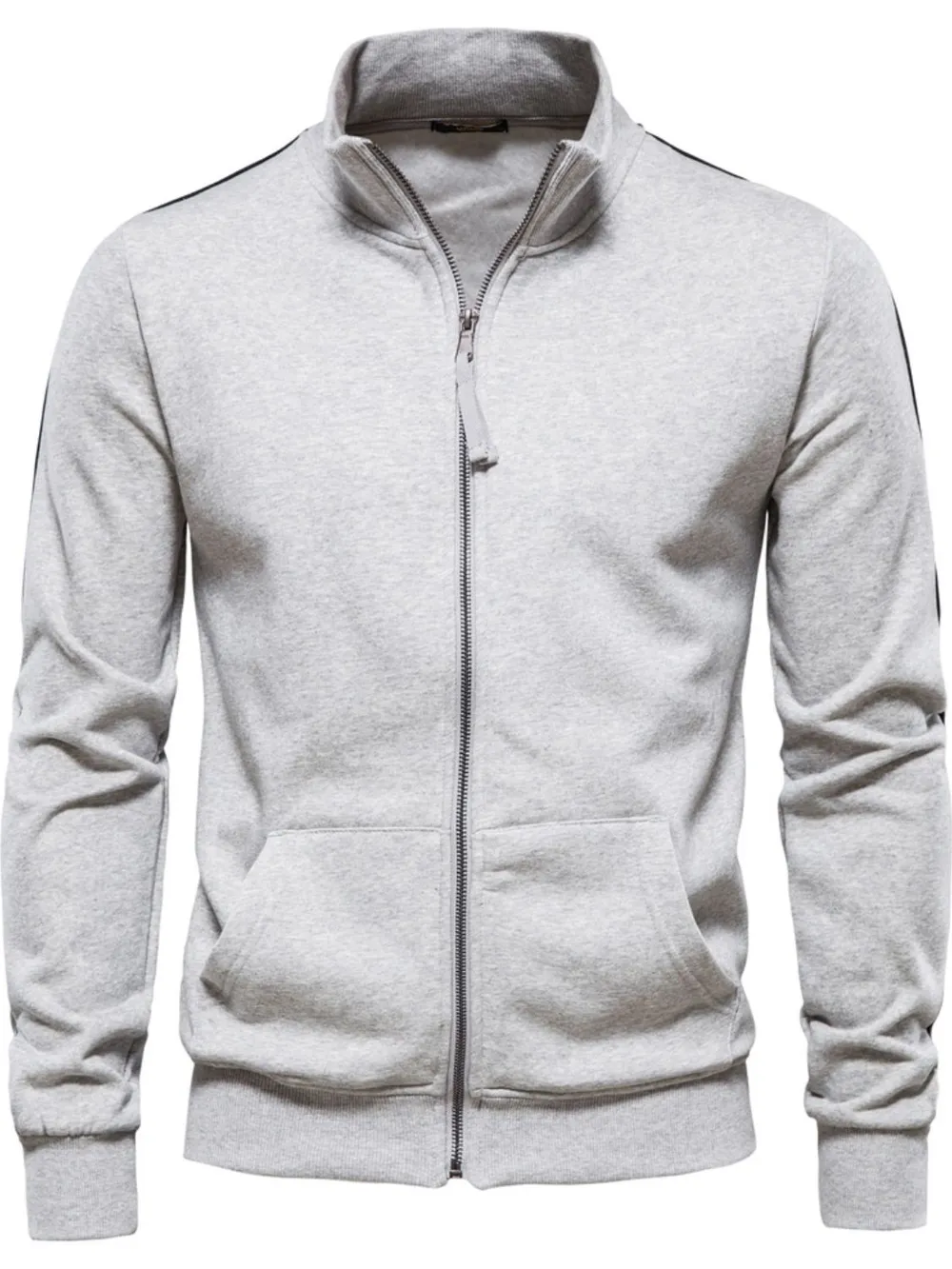Men's Zip Up Long Sleeve Sweatshirt, image 2