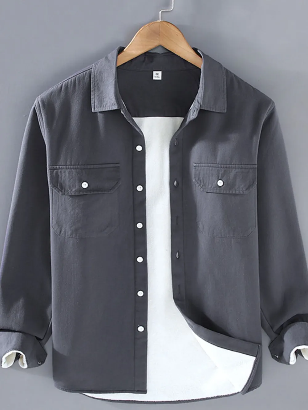 Men's Plus Size Button Up Long Sleeve Shirt, image 4