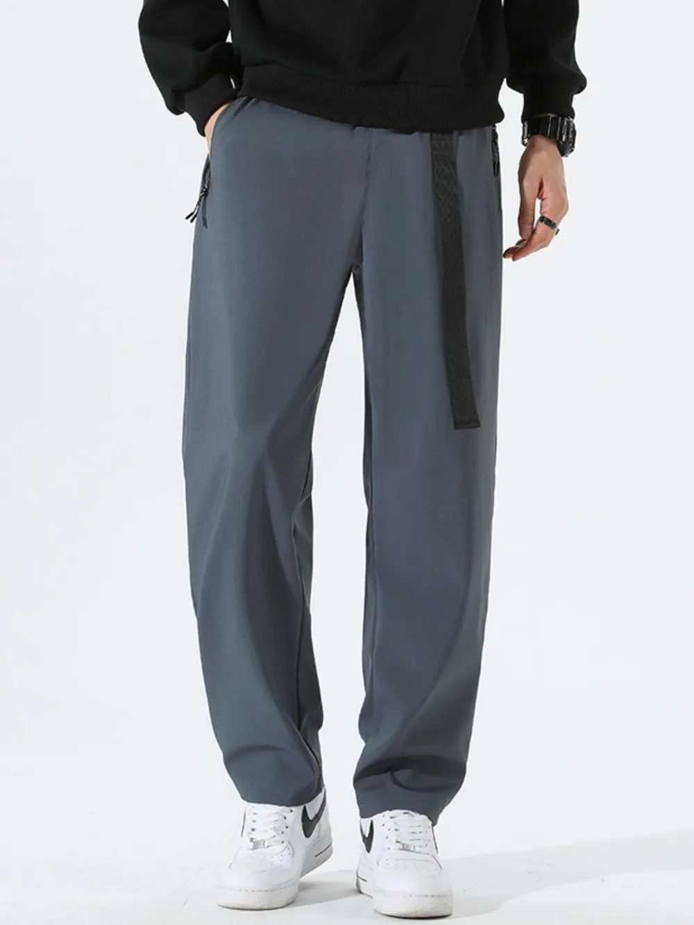 Men's Plus Size Solid Loose Fit Pants, image 3