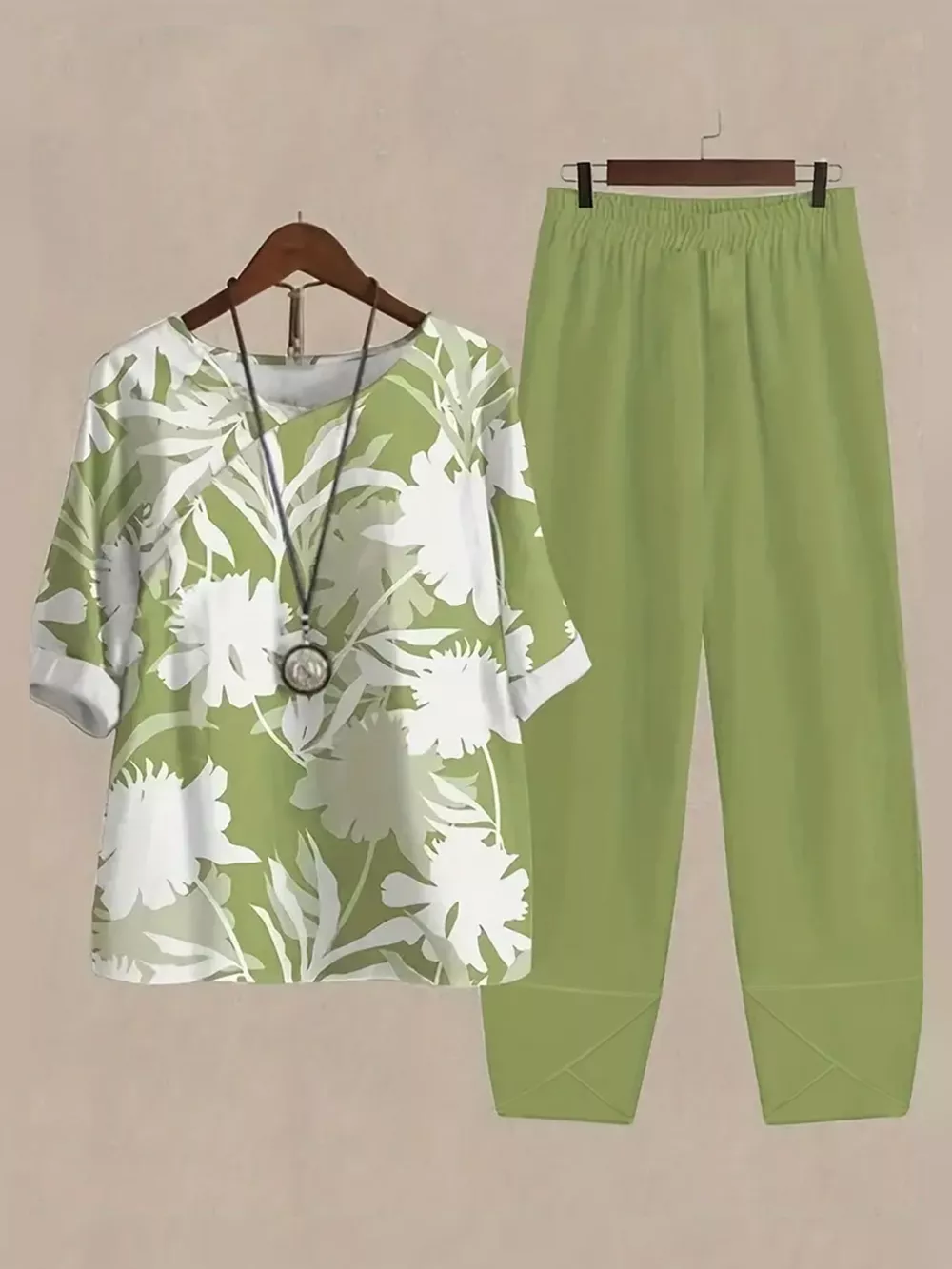 Printed Half Sleeve Top and Pants Set, image 19