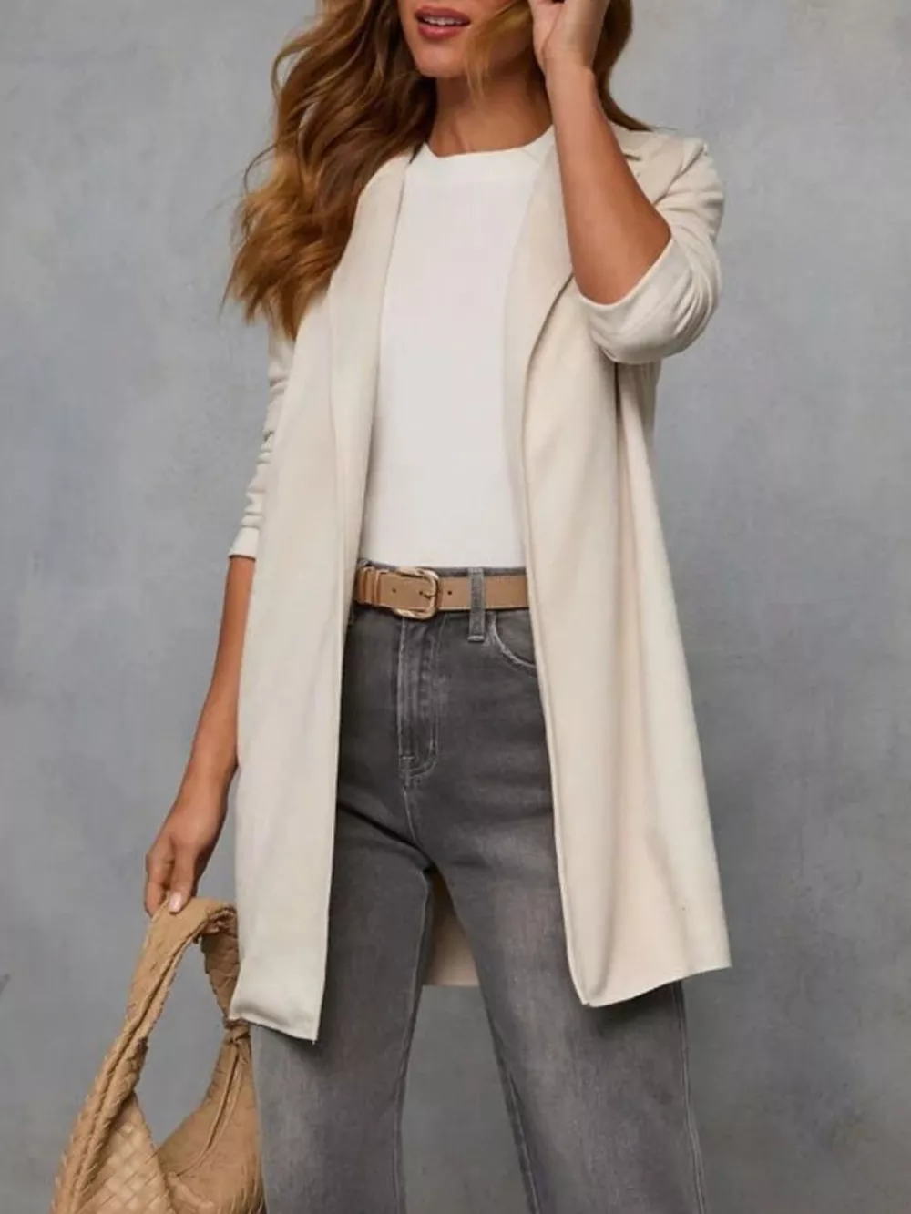 Full Size Open Front Longline Outerwear Plus Size, image 7