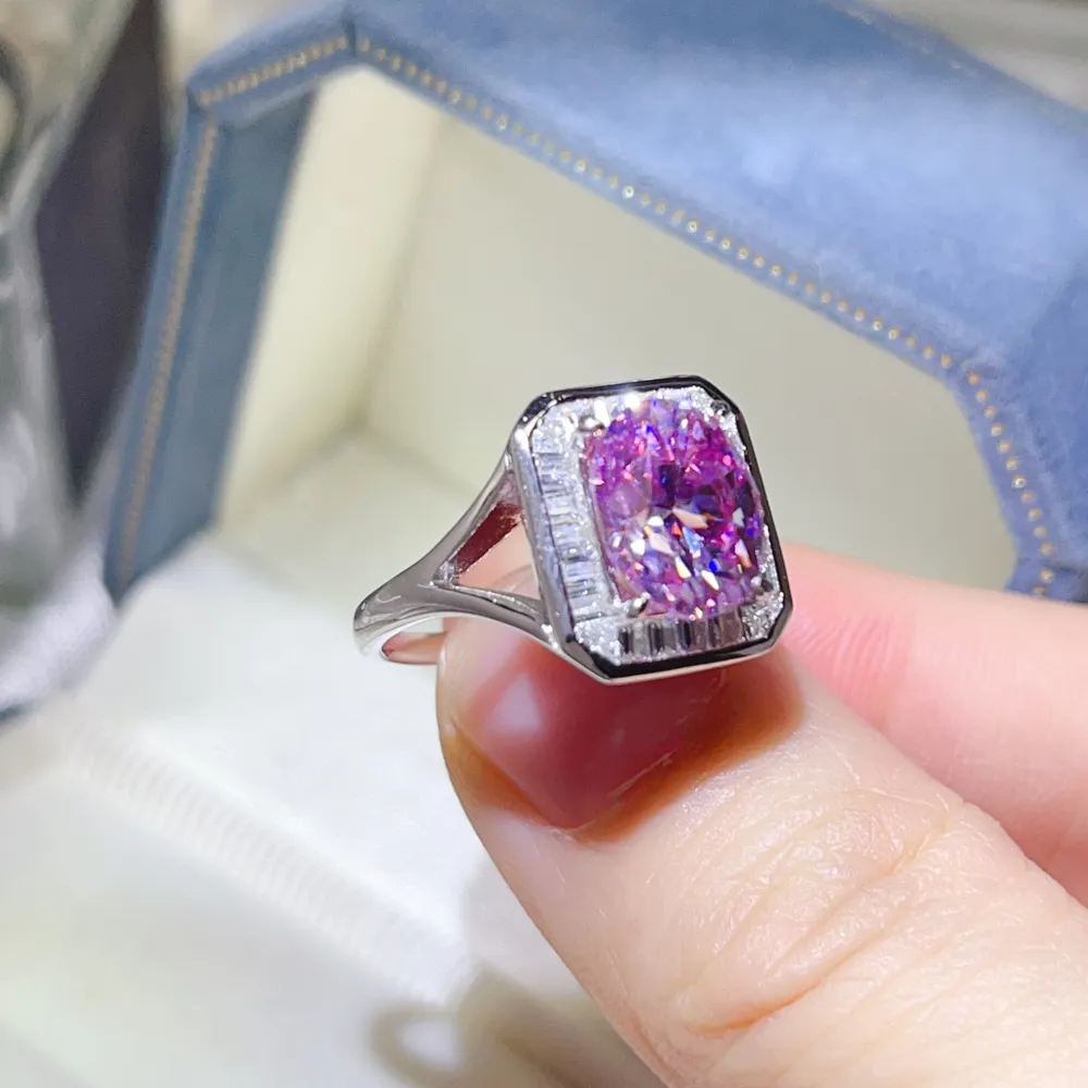 3 Carat Moissanite Square Ring, image 13