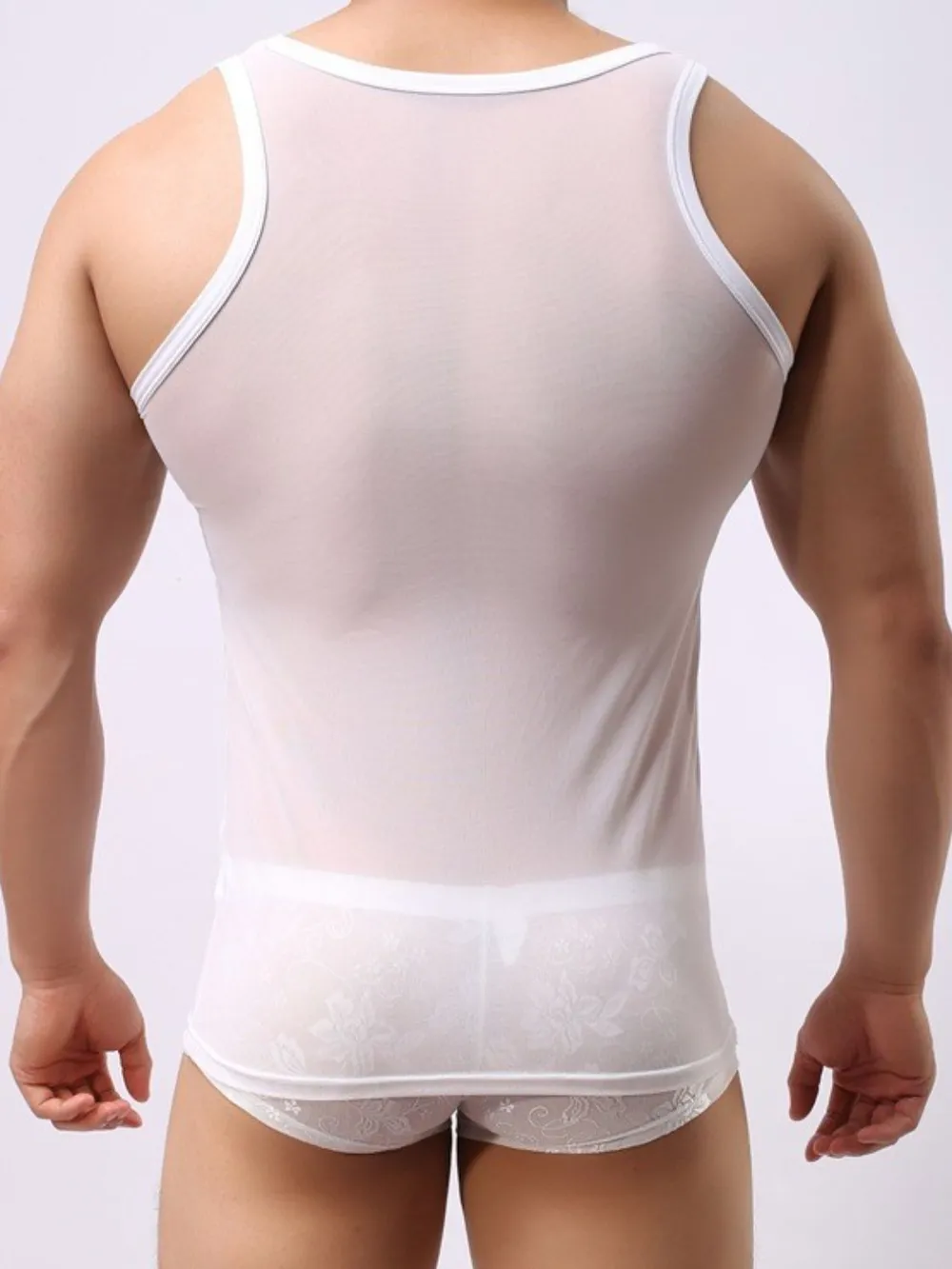 Men's Round Neck Tank, image 4