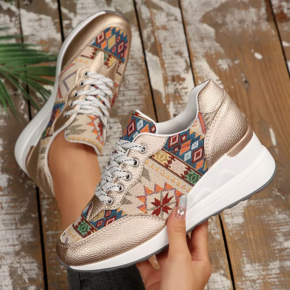 Lace Up Wedge Sneakers, image 8