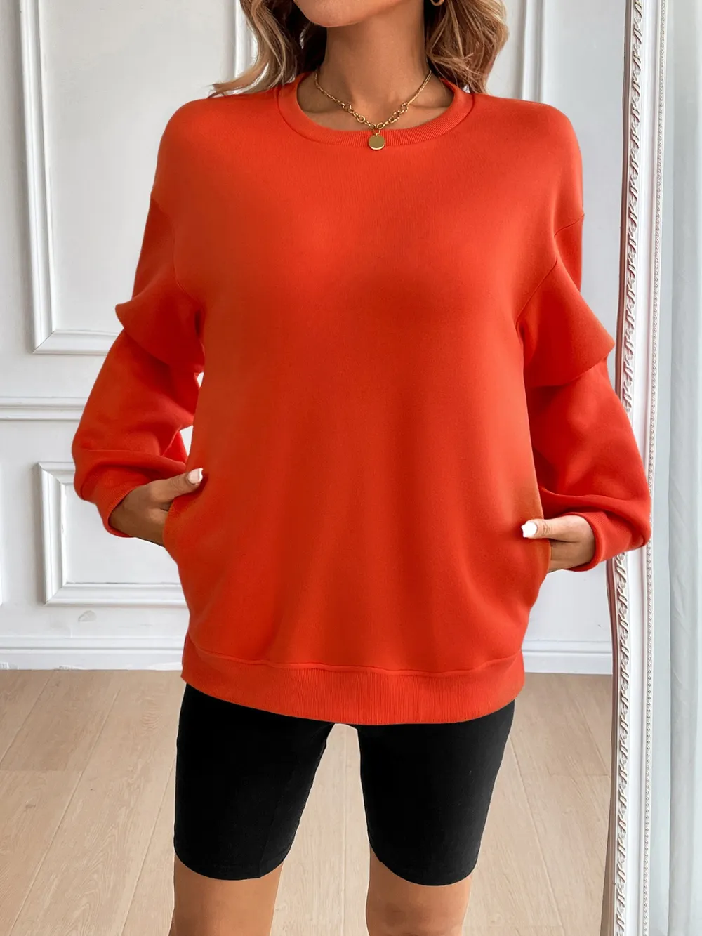 Round Neck Long Sleeve Sweatshirt, image 17