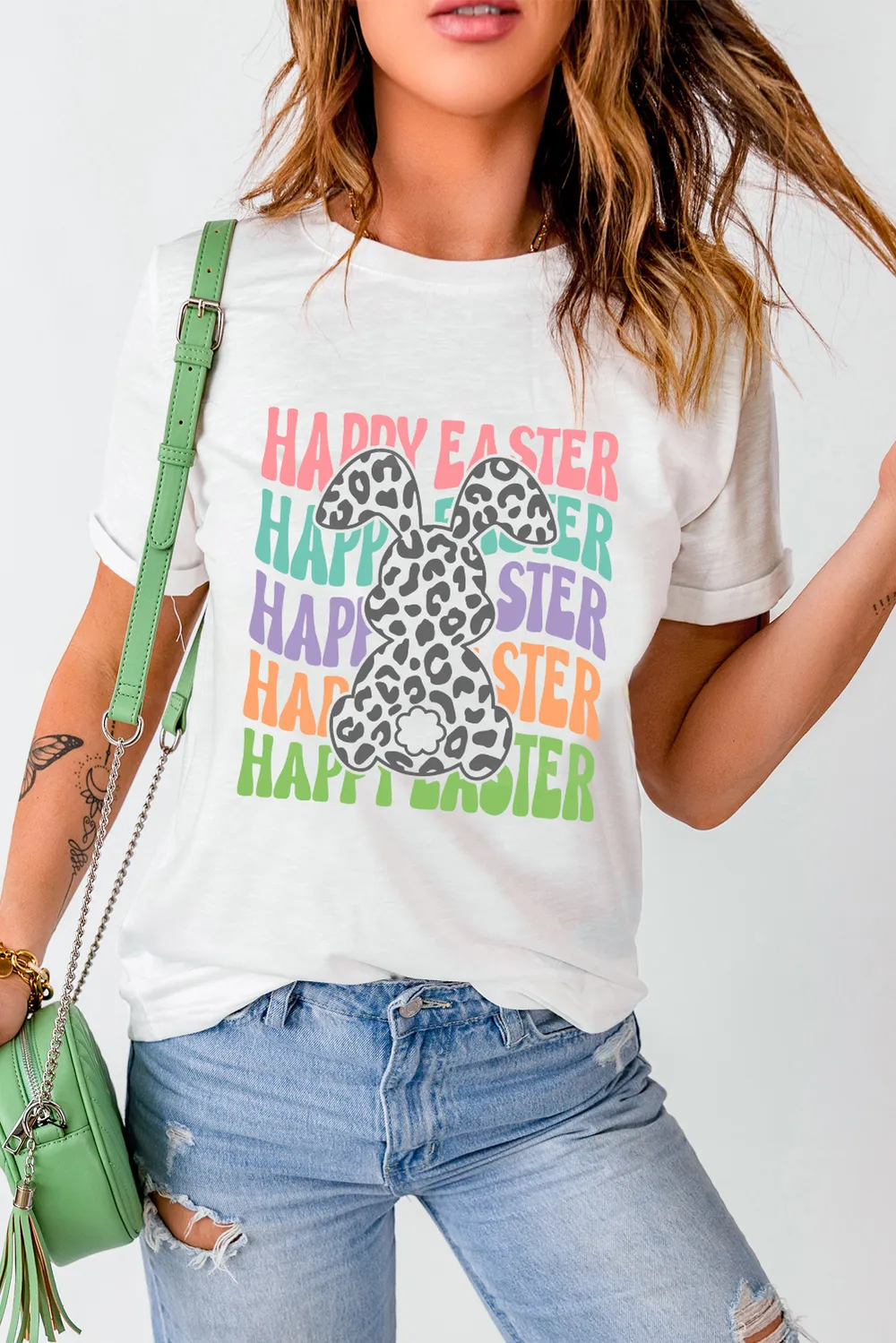 HAPPY EASTER Round Neck Short Sleeve T-Shirt, image 4