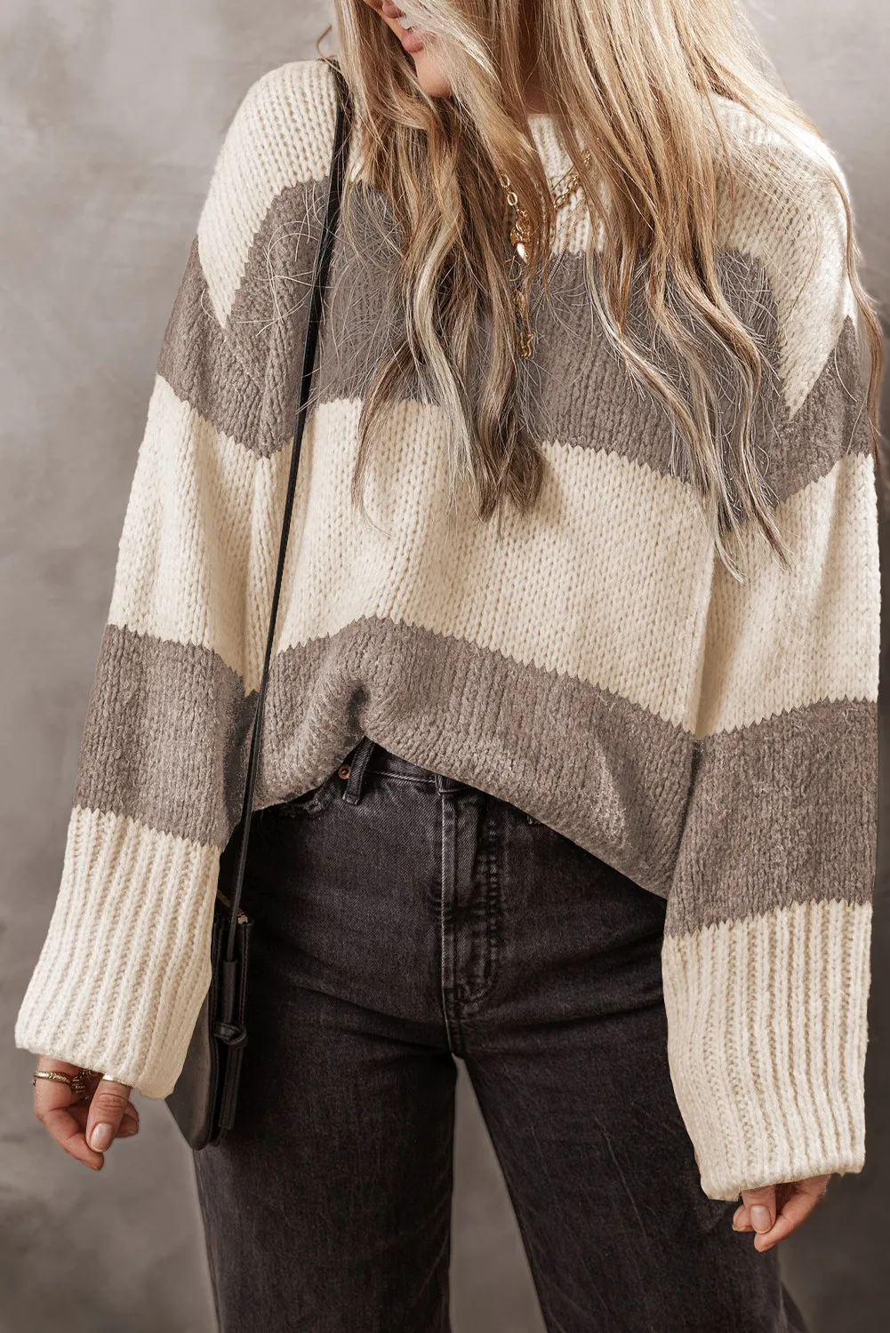 Color Block Round Neck Sweater, image 9