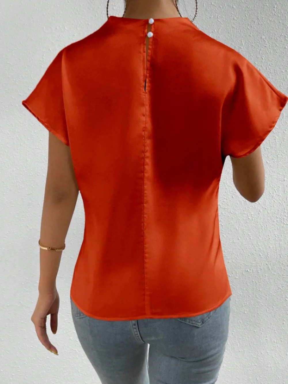 Mock Neck Short Sleeve Blouse, image 30
