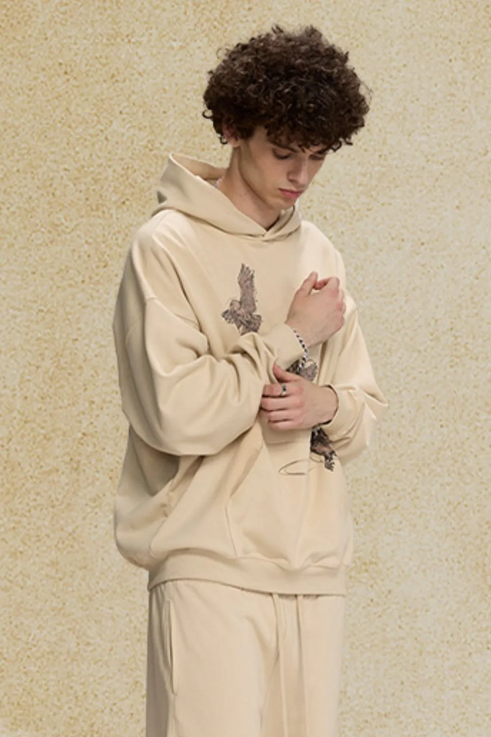 Men's Graphic Long Sleeve Hoodie with Kangaroo Pocket, image 6