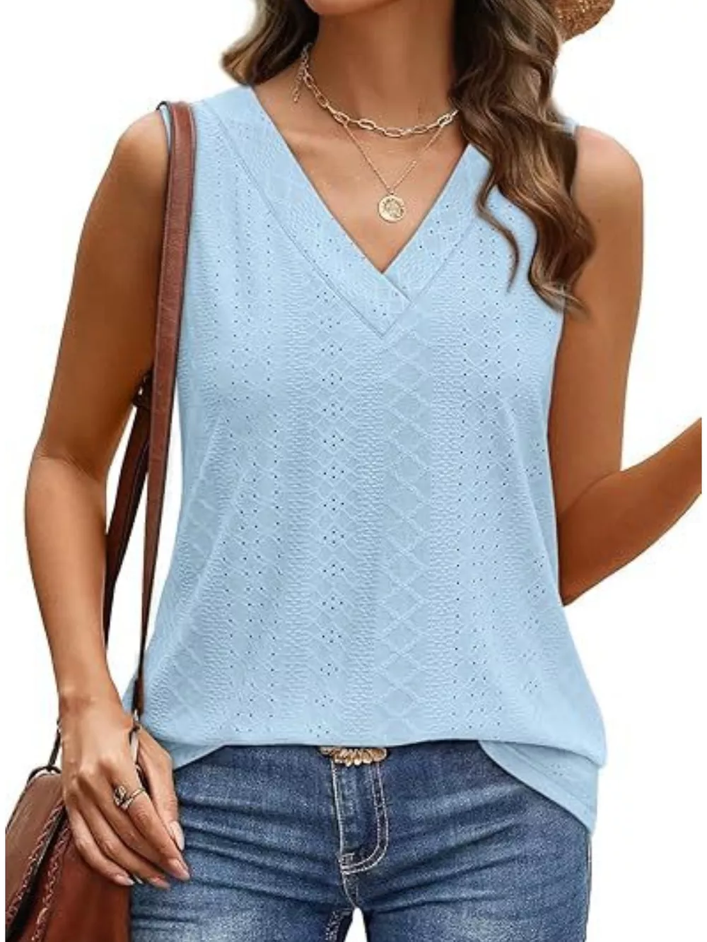 Eyelet V-Neck Tank, image 25