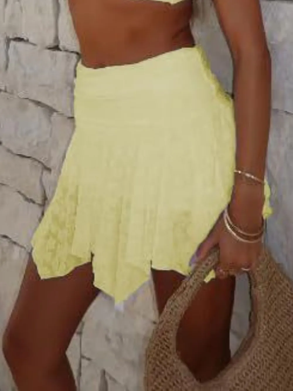 Asymmetric Hem Lace Ruffle Mini Skirt, image 5