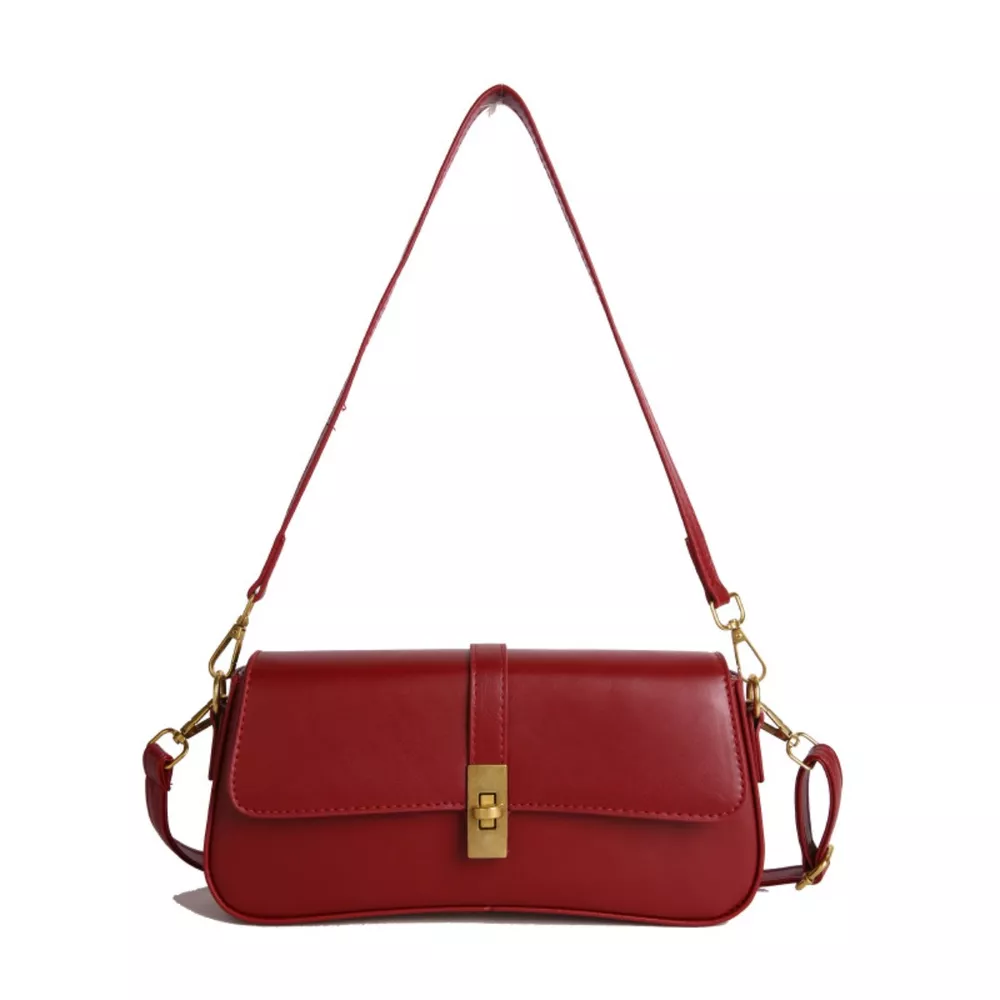 Rectangular Crossbody Bag with Golden Buckle, image 14