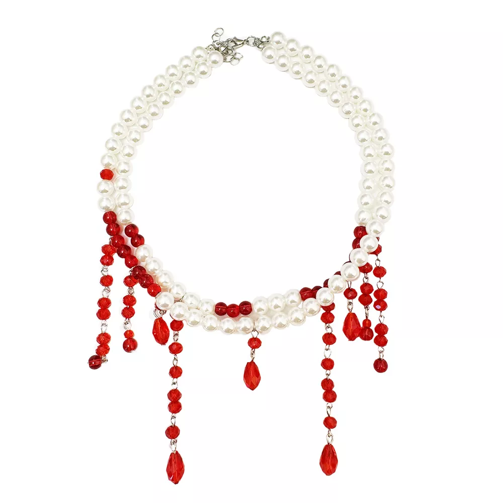 Halloween Pearl Double Layered Choker Necklace, image 7