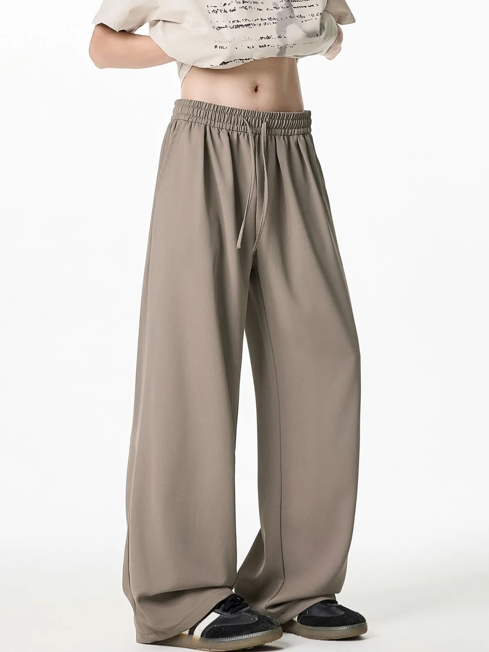 Men's Plus Size Drawstring Wide Leg Pants, image 2
