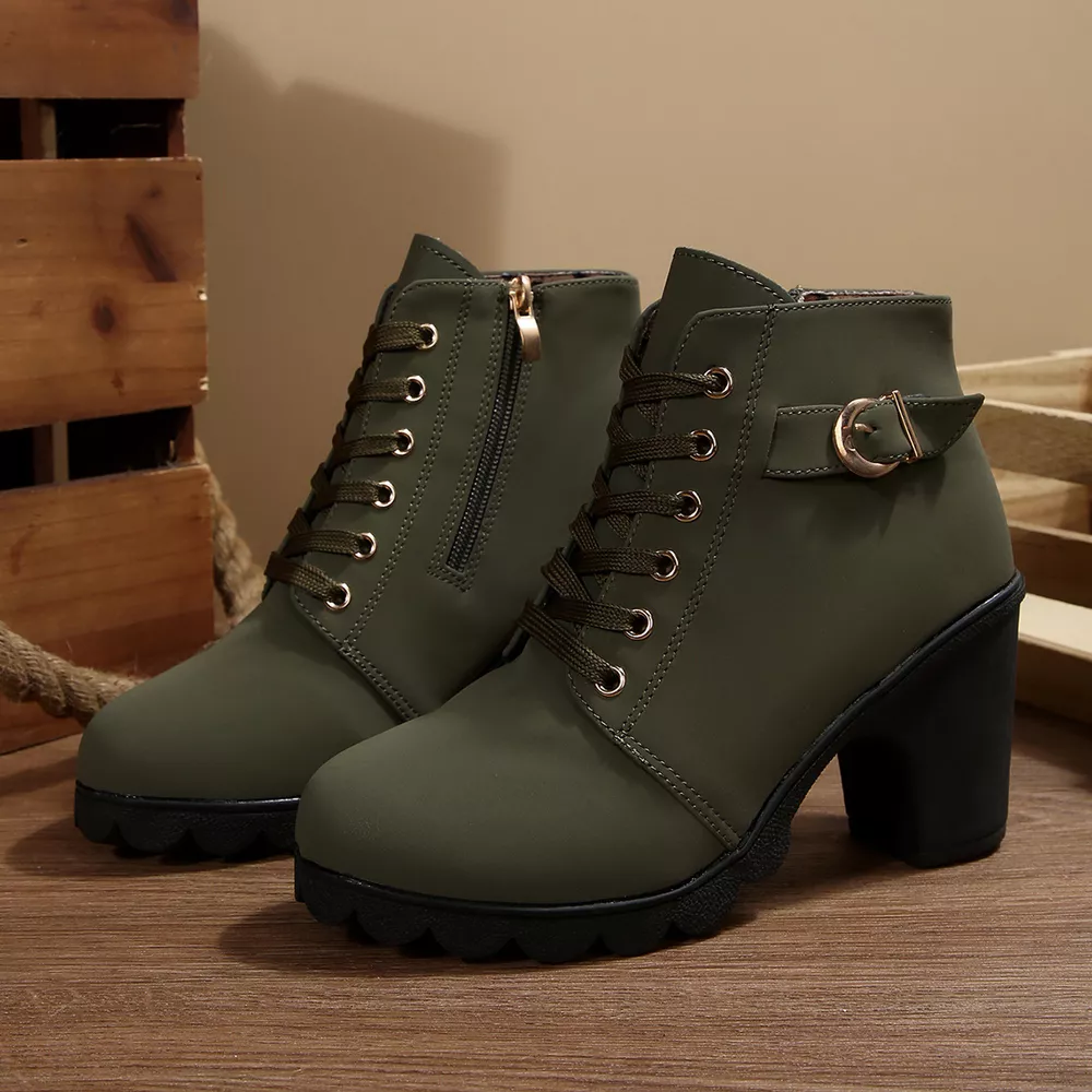 Lace Up Block Heels Boots, image 21