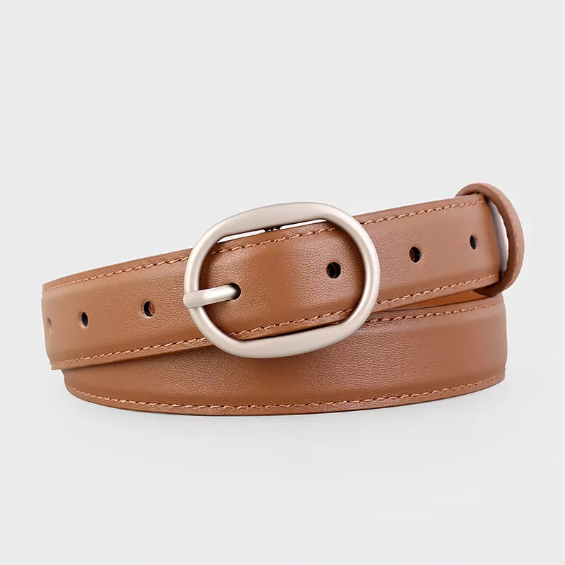 Oval Buckle Leather Belt, image 4