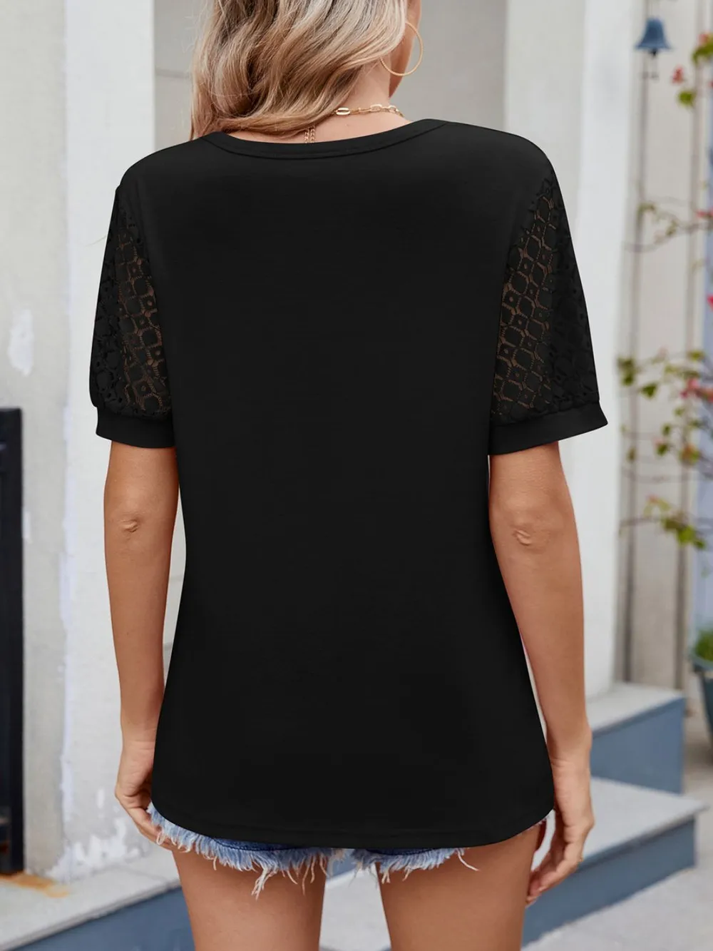 Lace Short Sleeve T-Shirt, image 12