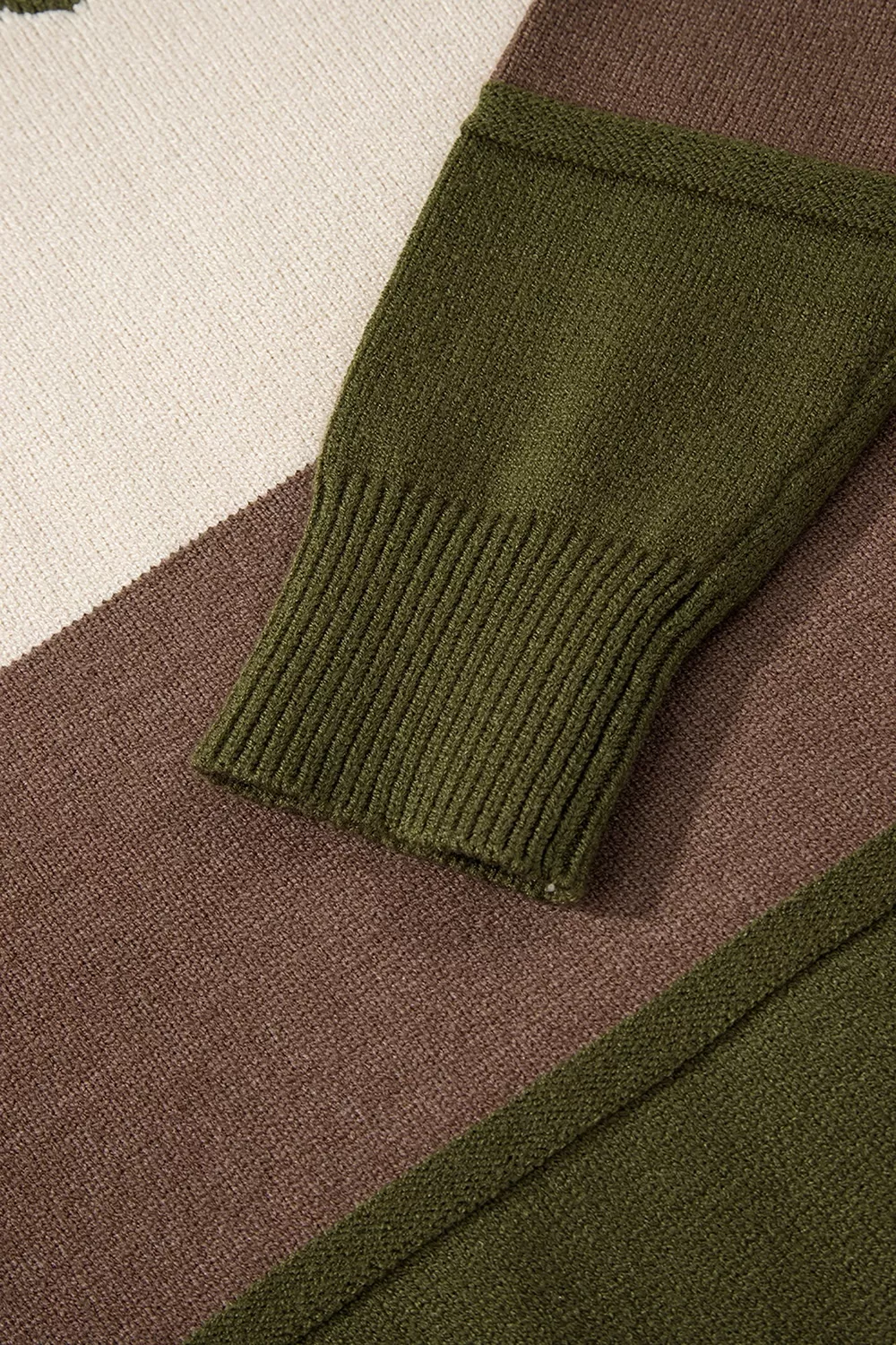 Colorblock Crew Neck Drop Shoulder Sweater, image 9