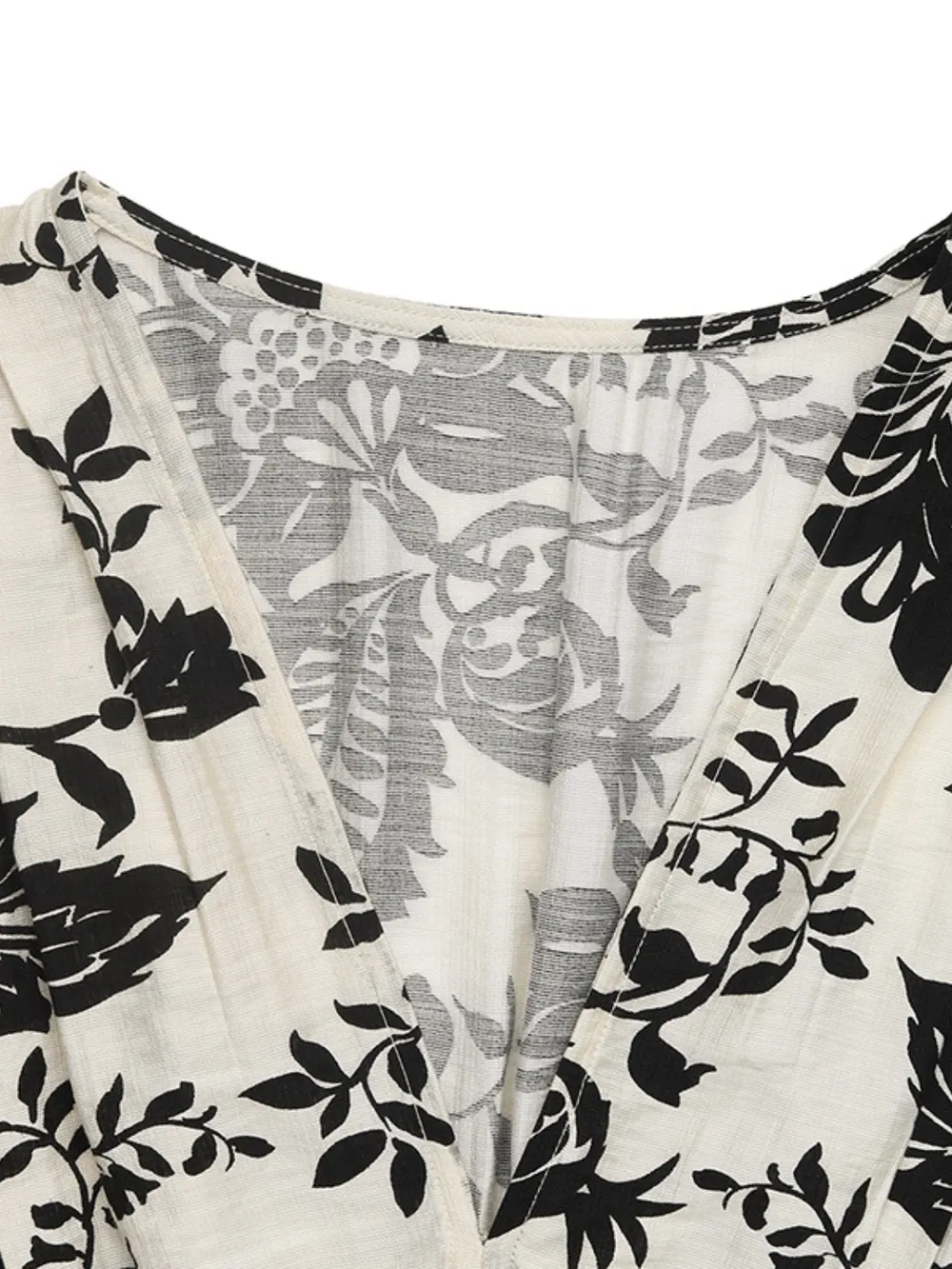 Printed V-Neck Cap Sleeve Dress, image 8