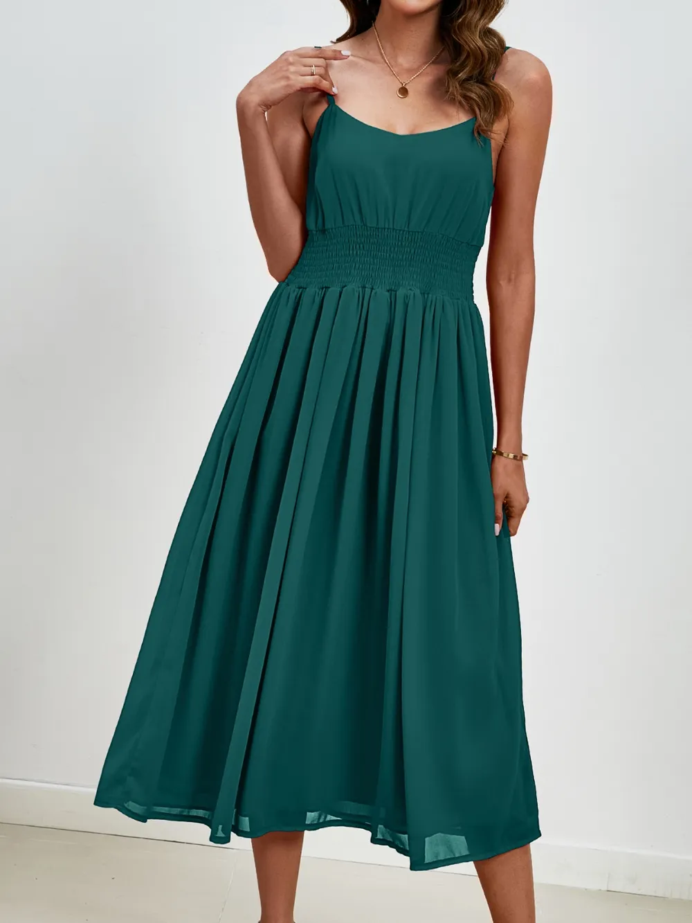 Scoop Neck Midi Cami Dress, image 15