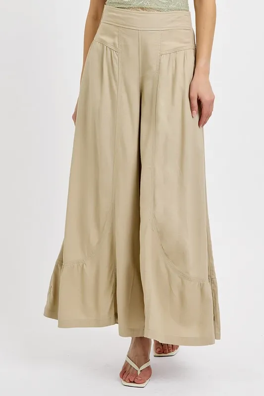 Shirring Detail Wide Leg Pants, image 6