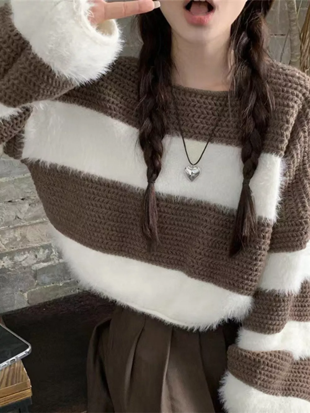 Color Block Dropped Shoulder Sweater, image 10