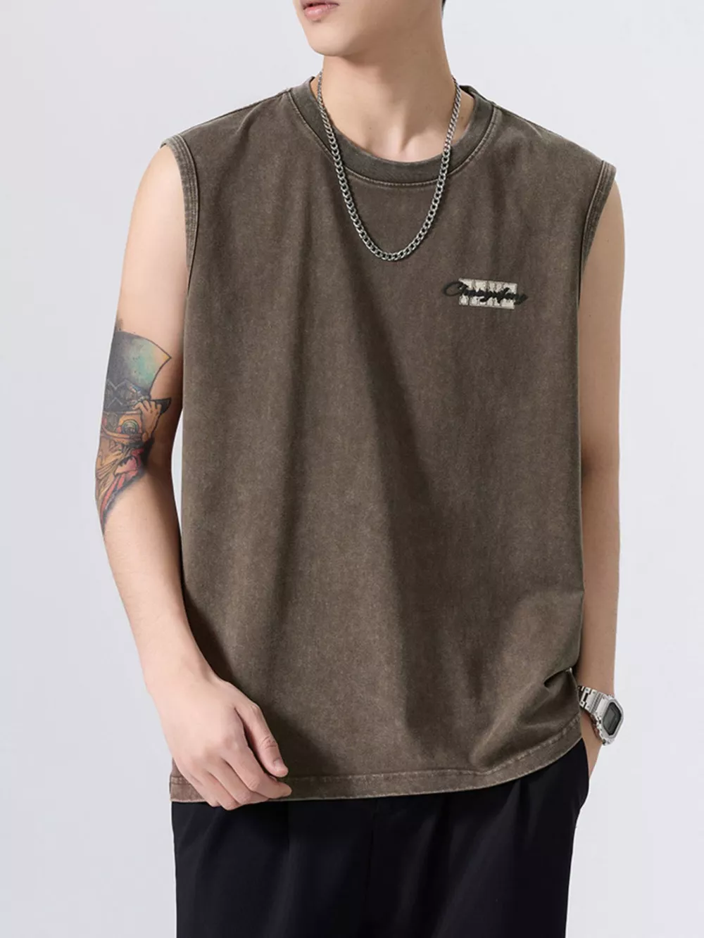 Men's Plus Size Round Neck Tank, image 4