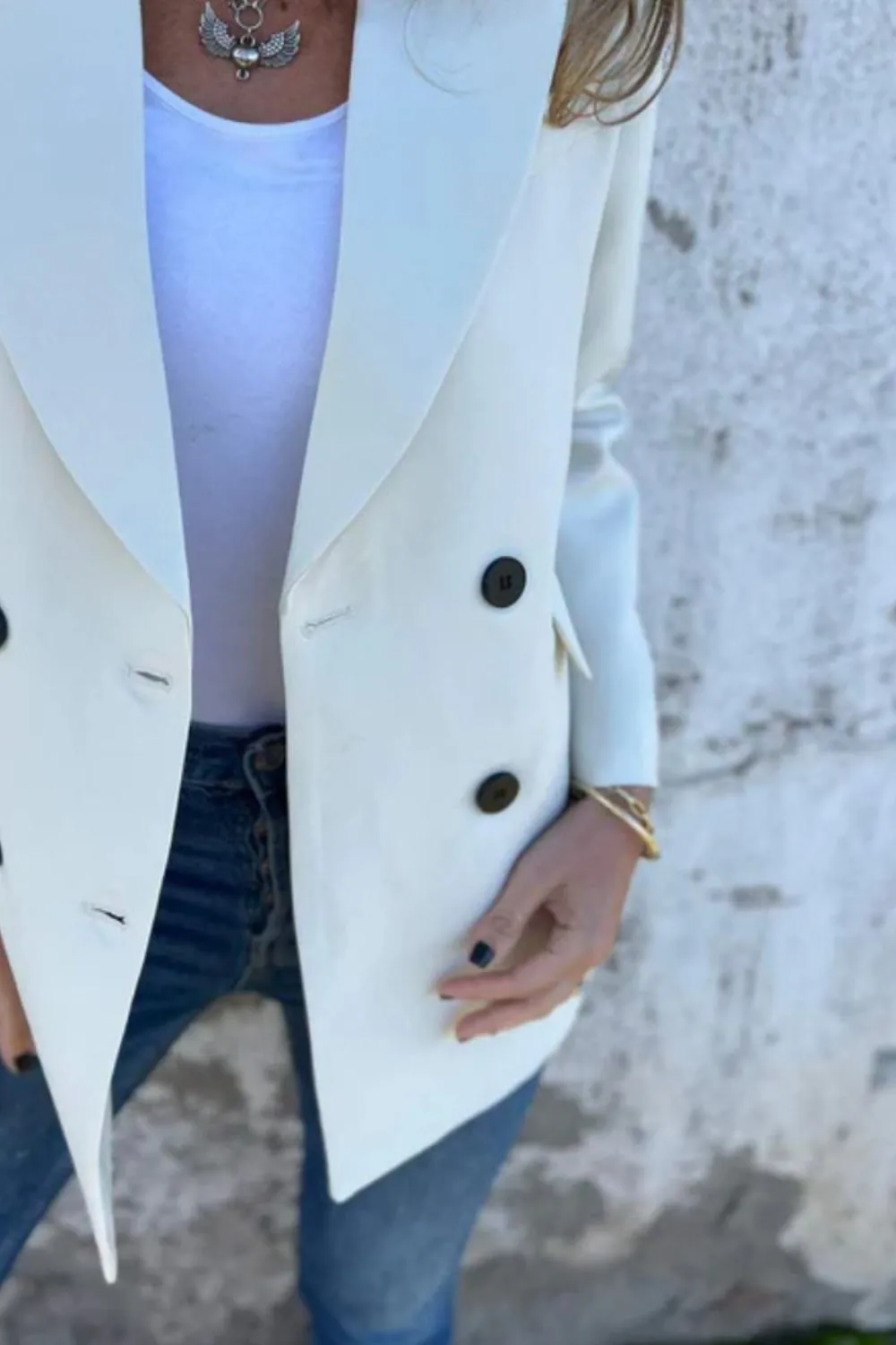 Full Size Collared Neck Long Sleeve Blazer, image 12