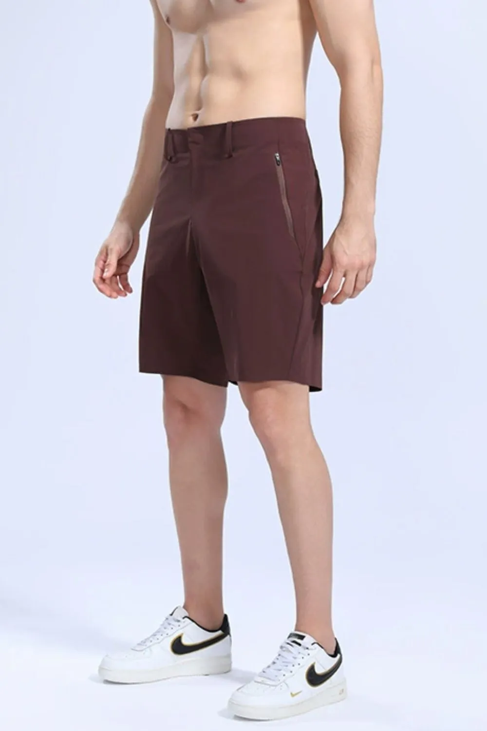 Men's Plus Size Side Zip Detail Shorts, image 2