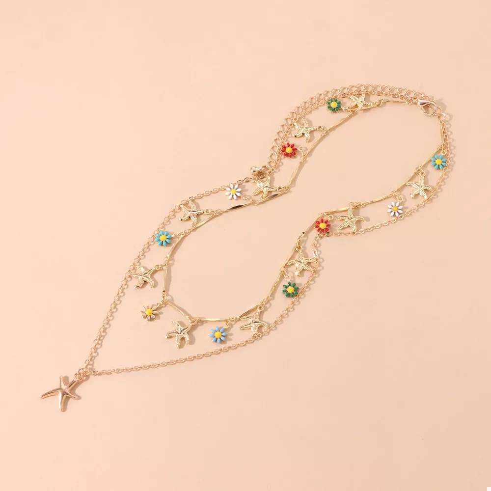 Starfish Charm Double Layered Necklace, image 4
