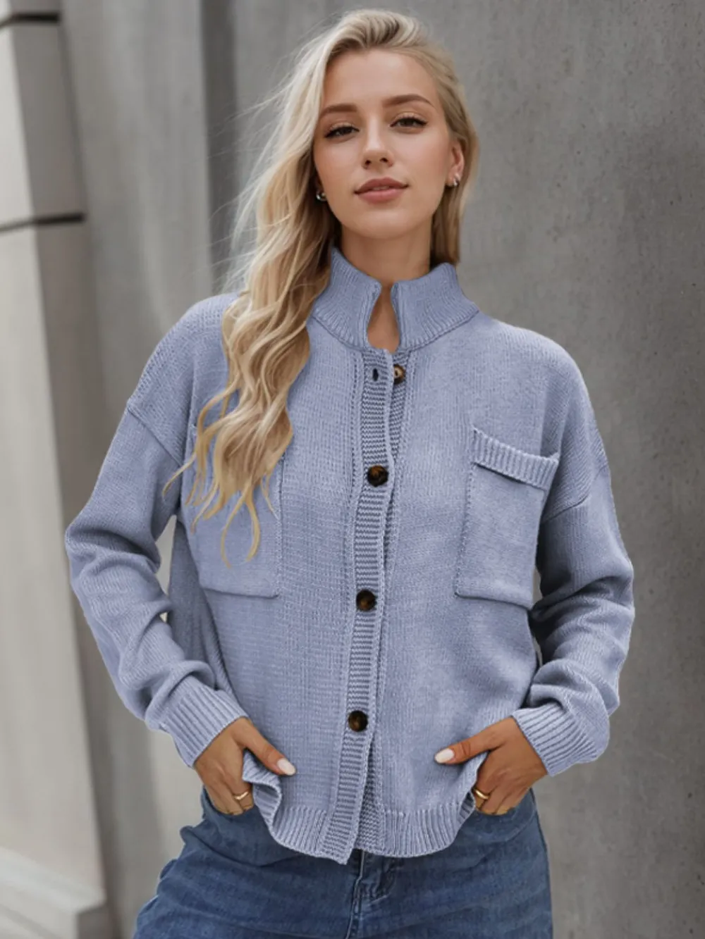 Button Up Long Sleeve Cardigan, image 3