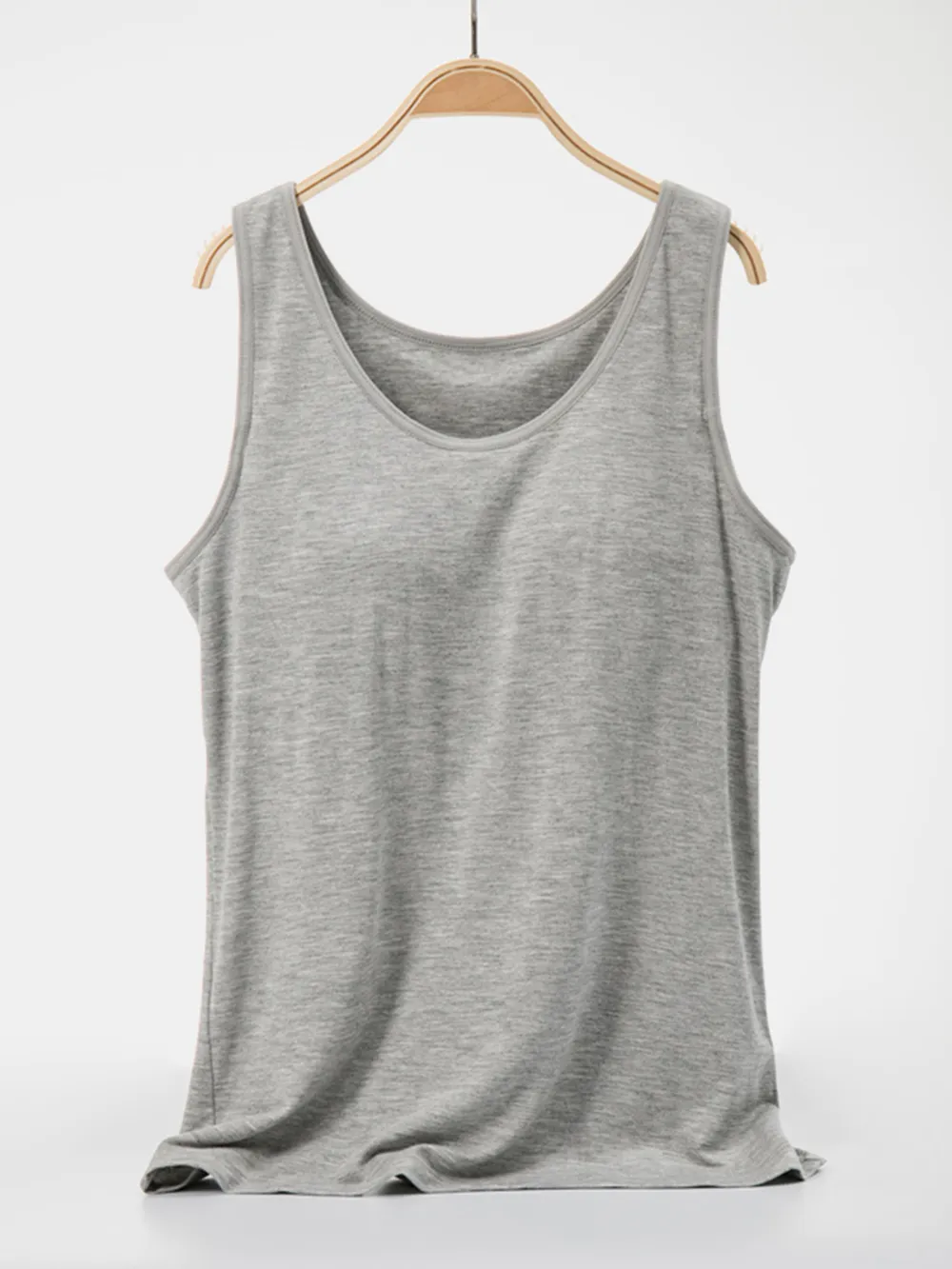 Scoop Neck Wide Strap Tank, image 2