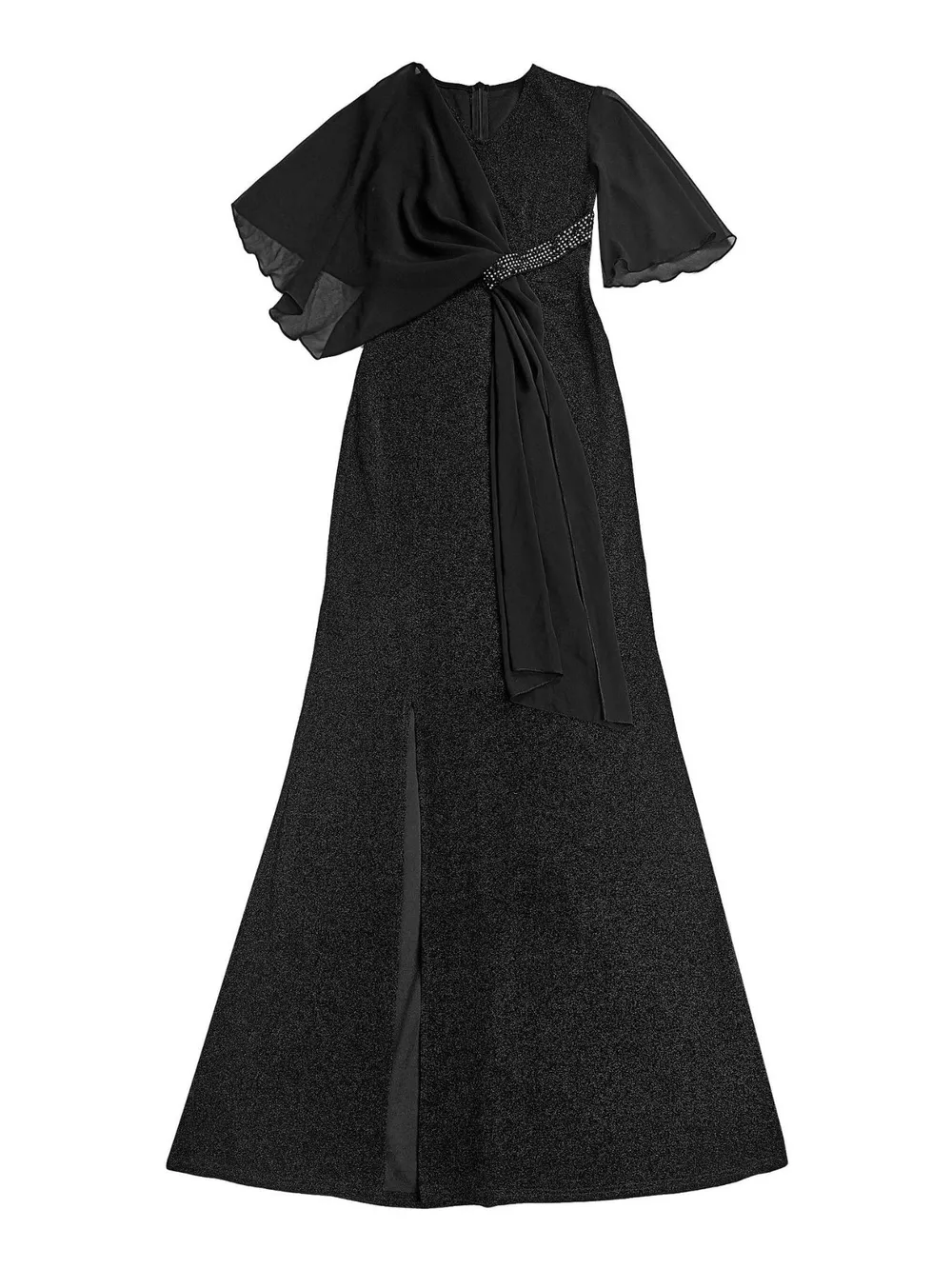 Slit Flutter Sleeve Maxi Dress, image 3