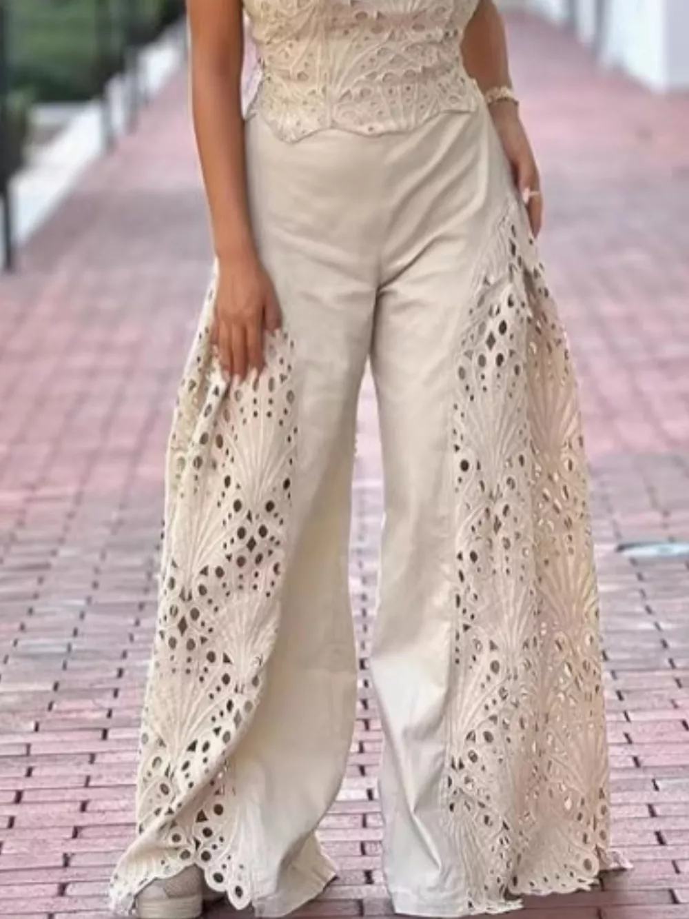 Hollow-Out Tube Top and Pants Two-Piece Set, image 8