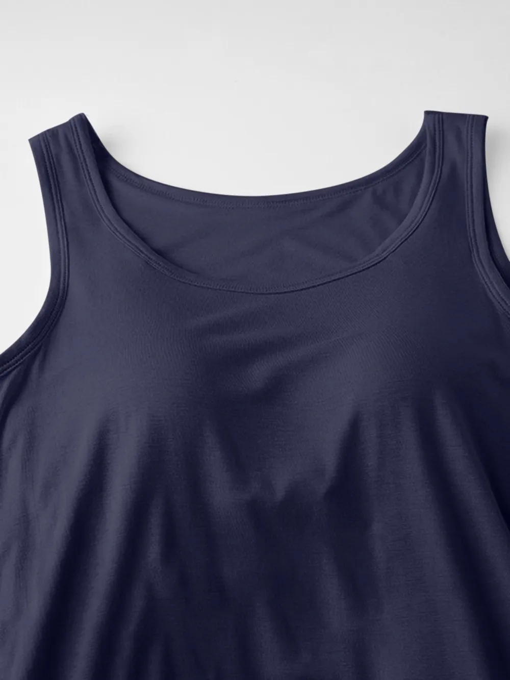 Round Neck Wide Strap Mini Tank Dress with Bra, image 9
