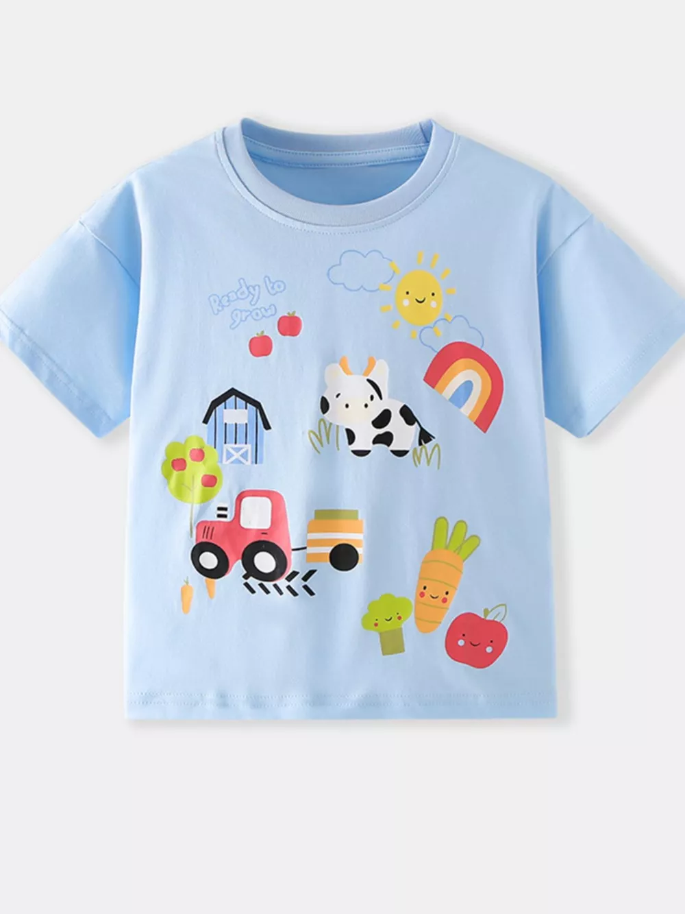 Children's Cartoon Farm Print Short Sleeve T-Shirt, image 2