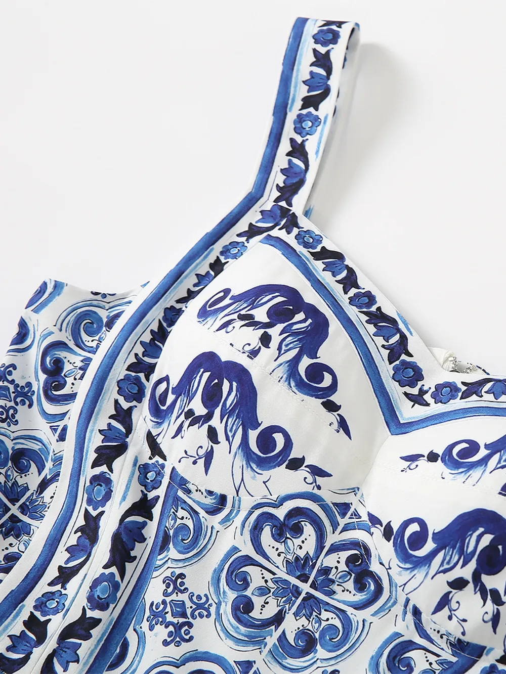 Smocked Printed Wide Strap Dress, image 15