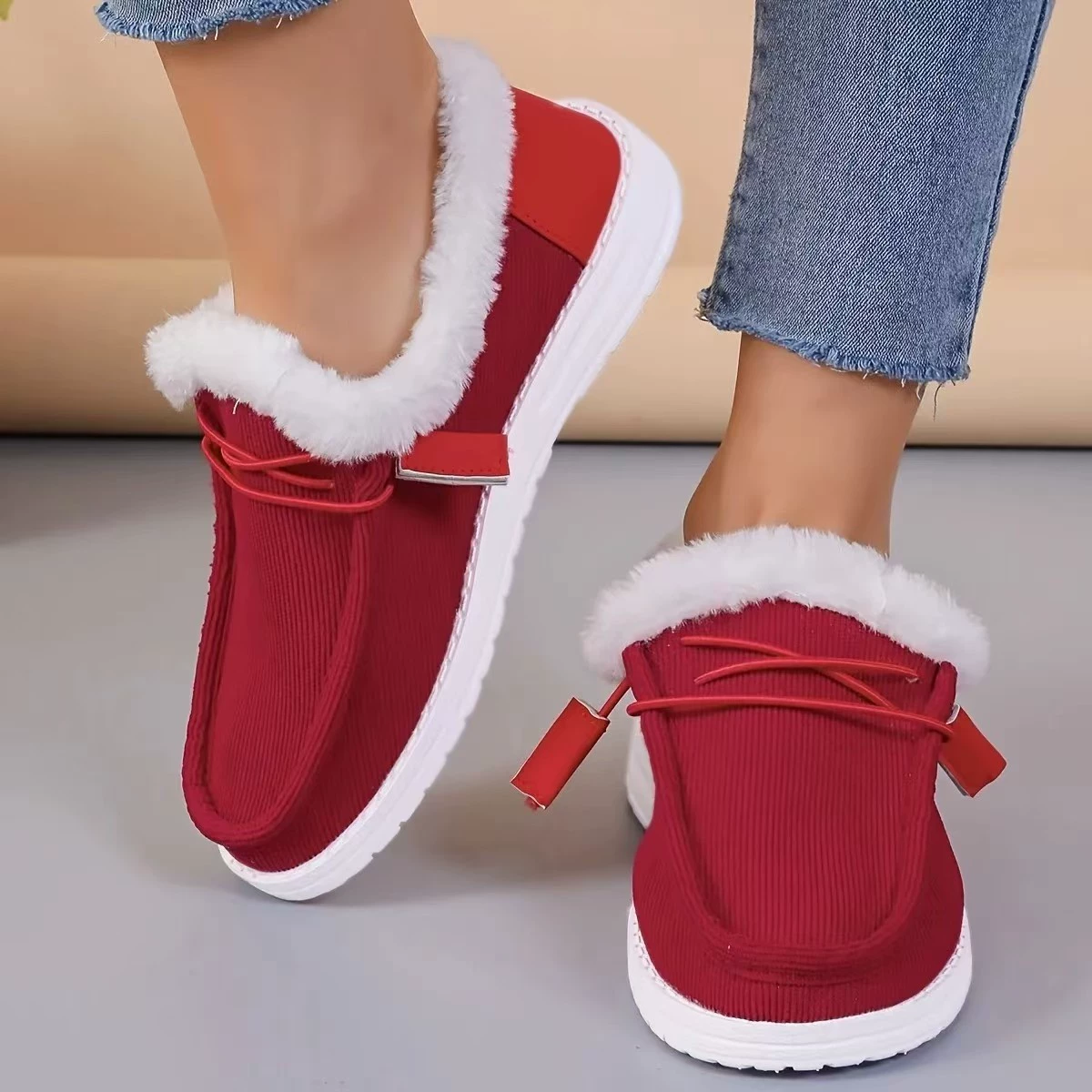 Fuzzy Lined Corduroy Slip-Ons, image 5