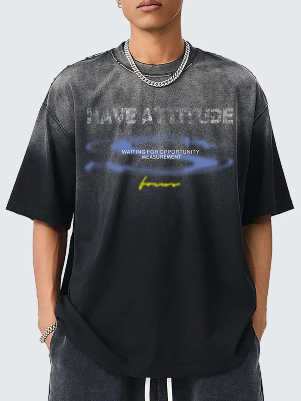 Men's Oversized Round Neck Short Sleeve T-Shirt, image 2